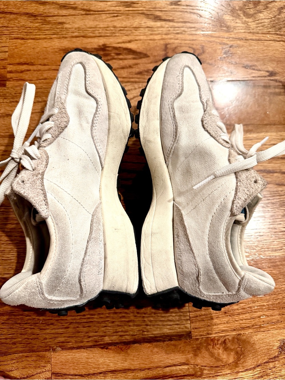 New Balance 327 Cream Suede & Blue “N” Sneakers - Picture 5 of 12